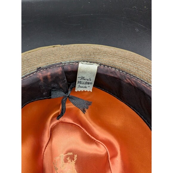 Vintage Fedora Hat Doe Suede "There's Pellon Inside" Brown Men's One Size RARE - Picture 6 of 6